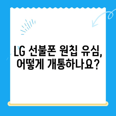 LG 선불폰 원칩 유심 개통 완벽 가이드| 단계별 설명과 주의 사항 | 선불폰, 유심, 개통, 가이드, 꿀팁