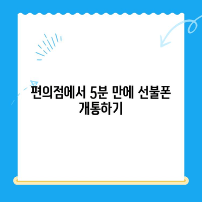 편의점 선불폰 셀프 개통, 5분 만에 끝내는 완벽 가이드 | 선불폰 개통, 셀프 개통, 편의점, 방법, 요점