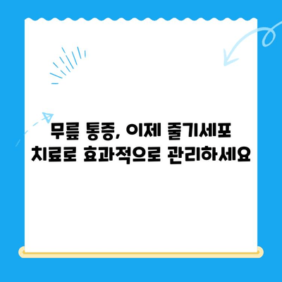 무릎 통증 완화의 혁명| 줄기세포 주사의 효과와 주의사항 | 무릎 통증, 줄기세포 치료, 관절 재생