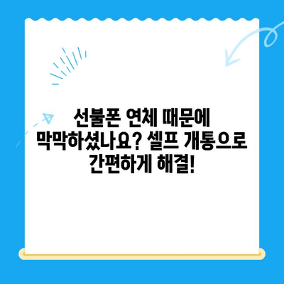구로 선불폰 연체 해결! 셀프 개통 가이드 | 선불폰, 연체 해결, 즉시 개통, 구로