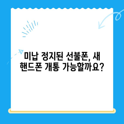 선불폰 미납 정지 후 핸드폰 개통, 비용과 절차 완벽 가이드 | 선불폰, 미납, 정지, 개통, 비용, 절차, 핸드폰