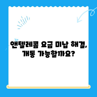 앤텔레콤 요금 미납으로 개통 불가? 셀프 개통 가능한 방법 | 앤텔레콤, 요금 미납, 개통, 셀프 개통, 해결책