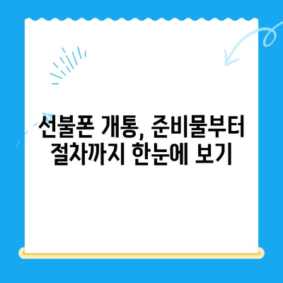 [개통 지역 주민]을 위한 선불폰 개통 가이드| 쉬운 단계별 안내 | 선불폰, 개통, 지역 주민, 통신