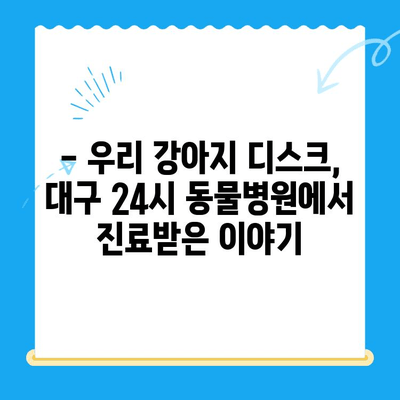 대구 24시 동물병원 강아지 디스크 검진 후기| 실제 경험 공유 | 디스크, 척추, 진료, 비용, 후기