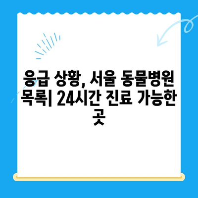 서울 24시 동물병원 찾기| 응급 상황, 진료 가능한 병원 목록 | 야간 진료, 동물 응급, 서울 동물병원