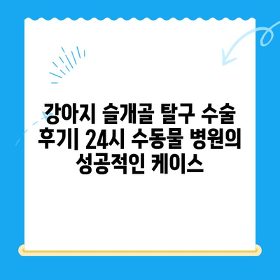 강아지 슬개골 탈구 수술 후기| 24시 수동물 병원의 성공적인 케이스 | 슬개골 탈구, 강아지 수술, 수동물 병원, 회복 과정