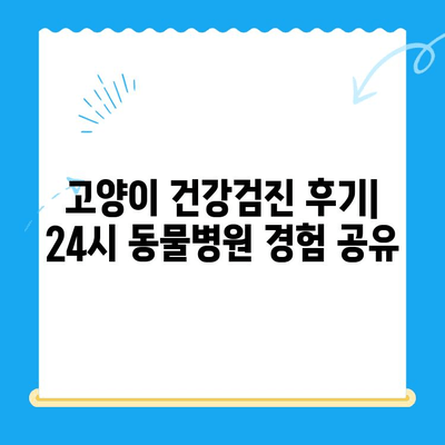 고양이 건강검진 후기| 24시 고양이 동물병원에서 받은 솔직한 경험 공유 | 고양이 건강검진, 동물병원 후기, 24시 동물병원