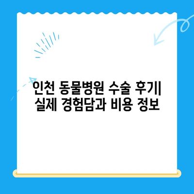 인천 동물병원 수술 후기| 실제 경험담과 비용 정보 | 애견, 애묘, 수술, 병원 추천, 후기