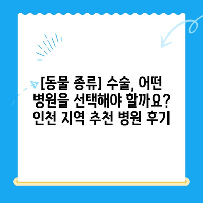 인천 동물병원 수술 후기| 실제 경험담과 비용 정보 | 애견, 애묘, 수술, 병원 추천, 후기