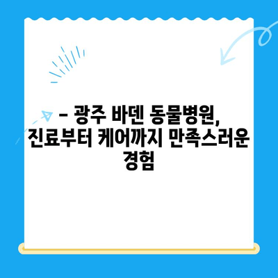 광주 24시 동물병원, 바덴 동물메디컬센터 방문 후기| 진료부터 서비스까지 상세 후기 | 광주 동물병원, 24시 응급진료, 반려동물