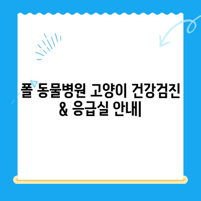 폴 동물병원 고양이 건강검진 & 응급실 대기 시간 안내 | 진료 예약, 응급 상황 대처, 문의 연락처