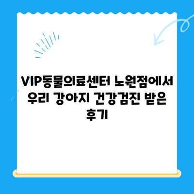 VIP동물의료센터 노원점 강아지 건강검진 & 초음파 검사 후기| 솔직한 경험 공유 | VIP동물병원, 노원, 강아지 건강검진, 초음파 검사