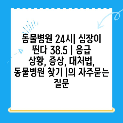 동물병원 24시| 심장이 뛴다 38.5 | 응급 상황, 증상, 대처법, 동물병원 찾기 |