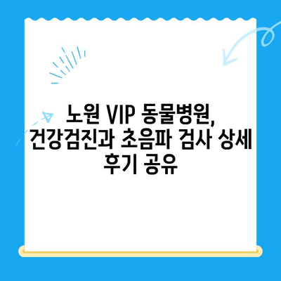 노원 VIP 동물병원 강아지 건강검진 & 초음파 검사 후기| 상세 경험 공유 | 노원, 동물병원, 건강검진, 초음파, 강아지