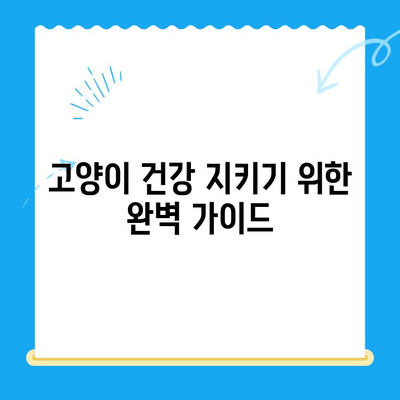 고양이 건강 체크, 집에서부터 24시 동물병원 검진까지! | 건강 관리, 증상, 응급 상황, 동물병원, 검진