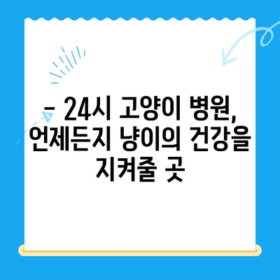 24시 고양이 병원에서 냥이 건강 체크! 꼭 알아야 할 5가지 | 고양이 건강, 건강검진, 24시 동물병원, 고양이 질병