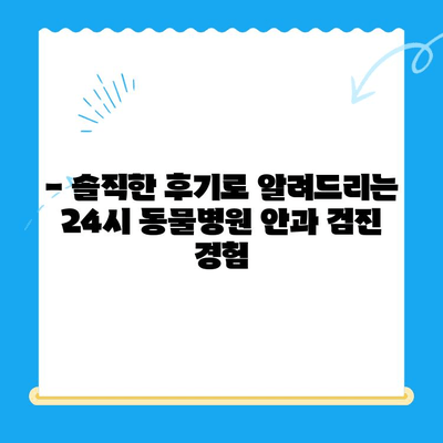 용인 오산 24시 동물병원 안과 검진 리뷰| 솔직한 후기와 추천 | 동물병원, 안과 검진, 24시 운영, 용인, 오산