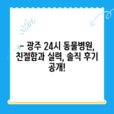 광주 24시간 동물병원 반려견 진료 후기| 솔직한 경험 공유 | 광주, 24시 동물병원, 반려견, 진료 후기