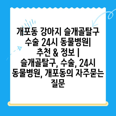 개포동 강아지 슬개골탈구 수술 24시 동물병원|  추천 & 정보 | 슬개골탈구, 수술, 24시 동물병원, 개포동