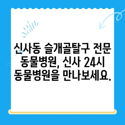 신사 24시 동물병원 슬개골탈구 전문 정형외과| 반려동물 슬개골탈구 치료, 이제 걱정하지 마세요! | 슬개골탈구, 수술, 재활, 전문의, 신사동