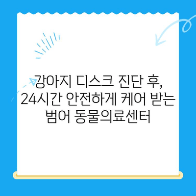 강아지 디스크 검진 후, 대구 24시 범어 동물의료센터 회복실에서 편안하게! | 강아지 디스크, 24시 동물병원, 대구, 회복