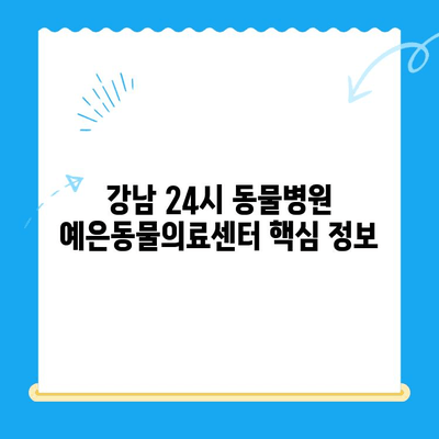 강남 24시 동물병원 "예은동물의료센터"| 의료진 초빙과 CT 보유 | 24시간 응급진료, 최첨단 장비, 숙련된 의료진