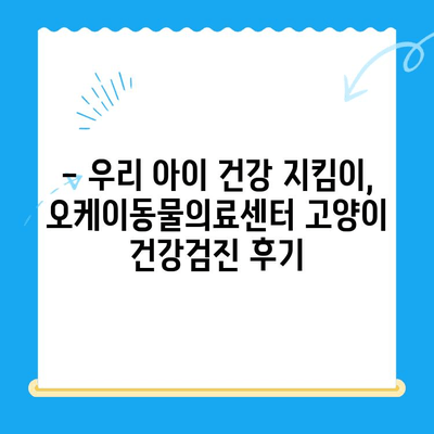 오케이동물의료센터 고양이 건강검진 후기| 꼼꼼한 검진 & 친절한 서비스 | 고양이 건강, 동물병원 추천, 건강검진 리뷰