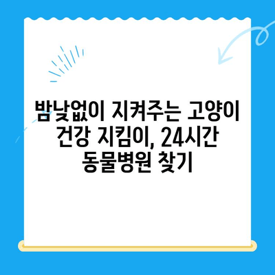 고양이 건강 체크 24시간 가능한 동물병원 찾기| 필수 검진 항목과 주의 사항 | 고양이 건강, 동물병원, 응급 상황, 야간 진료