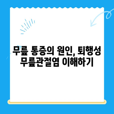 퇴행성 무릎관절염 치료 옵션| 당신에게 맞는 최적의 방법 찾기 | 무릎 통증, 관절염 치료, 비수술적 치료, 수술 옵션