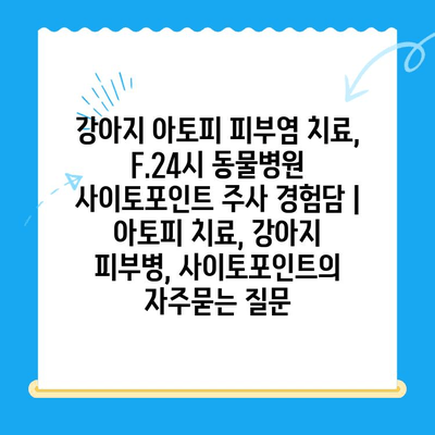 강아지 아토피 피부염 치료, F.24시 동물병원 사이토포인트 주사 경험담 | 아토피 치료, 강아지 피부병, 사이토포인트