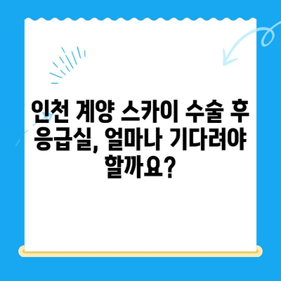 인천 계양 스카이 수술 후 응급실 대기 시간| 평균 대기 시간 & 줄이는 팁 | 인천, 계양, 응급실, 대기 시간, 수술 후 관리