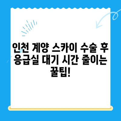 인천 계양 스카이 수술 후 응급실 대기 시간| 평균 대기 시간 & 줄이는 팁 | 인천, 계양, 응급실, 대기 시간, 수술 후 관리