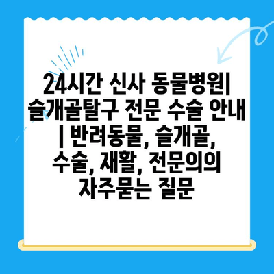 24시간 신사 동물병원| 슬개골탈구 전문 수술 안내 | 반려동물, 슬개골, 수술, 재활, 전문의