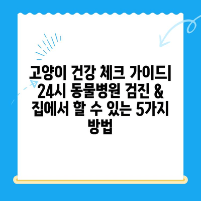 고양이 건강 체크 가이드| 24시 동물병원 검진 & 집에서 할 수 있는 5가지 방법 | 고양이 건강, 건강 체크, 동물병원, 건강 관리, 집에서 관리