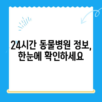 밤샘 응급 치료! 24시간 운영되는 동물병원 찾기 | 골절, 야간진료, 응급상황, 동물병원 정보