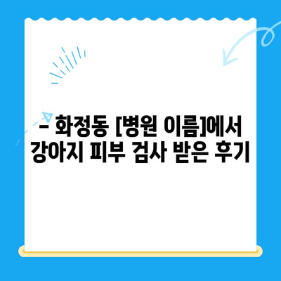 화정동 동물병원 강아지 피부 검사 후기| [병원 이름]에서 진료받은 경험 공유 | 피부병, 알레르기, 진료 후기