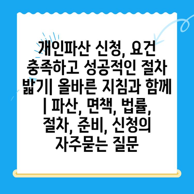 개인파산 신청, 요건 충족하고 성공적인 절차 밟기| 올바른 지침과 함께 | 파산, 면책, 법률, 절차, 준비, 신청