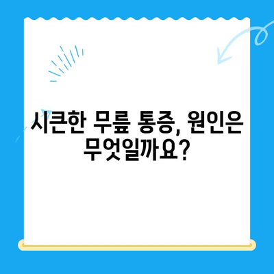 시큰한 무릎 통증, 내시경으로 원인을 찾고 해결하세요! | 무릎 통증 원인, 내시경 검사, 치료 방법