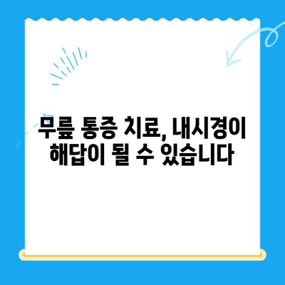 시큰한 무릎 통증, 내시경으로 원인을 찾고 해결하세요! | 무릎 통증 원인, 내시경 검사, 치료 방법