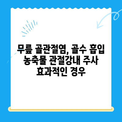 무릎 골관절염, 골수 흡입 농축물 관절강내 주사가 효과적인 경우는? | 무릎 골관절염 치료, 줄기세포 치료, 비수술적 치료