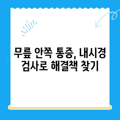 무릎 안쪽 통증| 내시경 검사로 원인을 찾고, 효과적인 관리 방법 알아보기 | 무릎 통증, 내시경, 진단, 치료, 관리