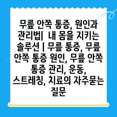 무릎 안쪽 통증, 원인과 관리법|  내 몸을 지키는 솔루션 | 무릎 통증, 무릎 안쪽 통증 원인, 무릎 안쪽 통증 관리, 운동, 스트레칭, 치료