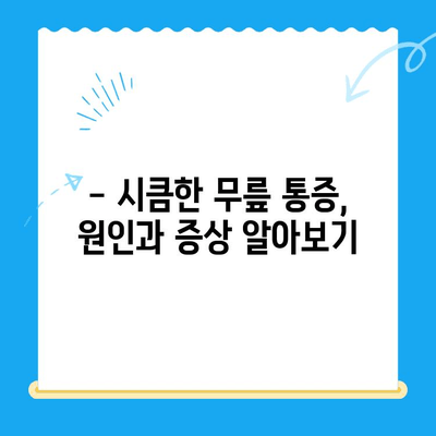 무릎관절증 시큼한 통증, 이렇게 대처하세요! | 통증 완화, 운동법, 생활 습관 개선