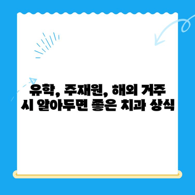 해외 거주, 유학, 주재원을 위한 안전하고 편리한 치과 치료 가이드 | 해외 치과, 보험, 비용, 추천 정보