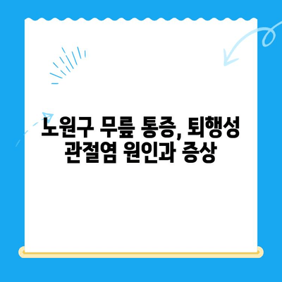 노원구 정형외과 퇴행성 무릎관절염 치료 안내| 증상, 원인, 치료법 | 무릎 통증, 관절염, 비수술 치료, 퇴행성 관절염, 노원구 정형외과 추천