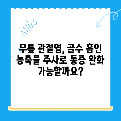 무릎 관절염 치료| 골수 흡인 농축물 주사, 효과와 주의사항 | 관절염 치료, 재생 의학, 줄기세포