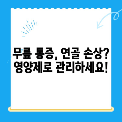 무릎 연골 영양제| 통증 완화를 위한 선택 가이드 | 무릎 통증, 연골 재생, 관절 건강, 영양제 추천