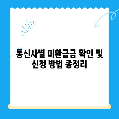 통신사 미환급금, 내 돈 돌려받자! 숨은 돈 찾는 완벽 가이드 | 미환급금 조회, 환급 신청, 통신사별 안내