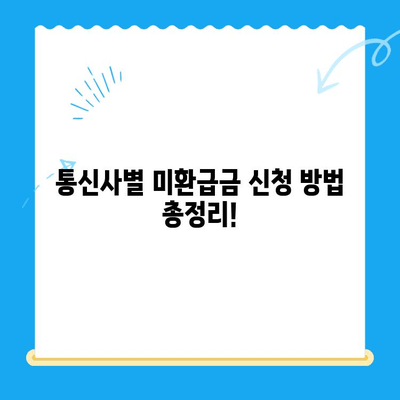 통신요금 미환급금, 놓치지 말고 찾아 받으세요! | 조회 & 신청 방법, 알아보기 쉬운 가이드