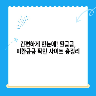 내 돈 돌려받자! 국세, 지방세, 의료비, 통신 미환급금 한눈에 확인하고 놓치지 말자 | 환급금, 미환급금, 확인 방법, 꿀팁